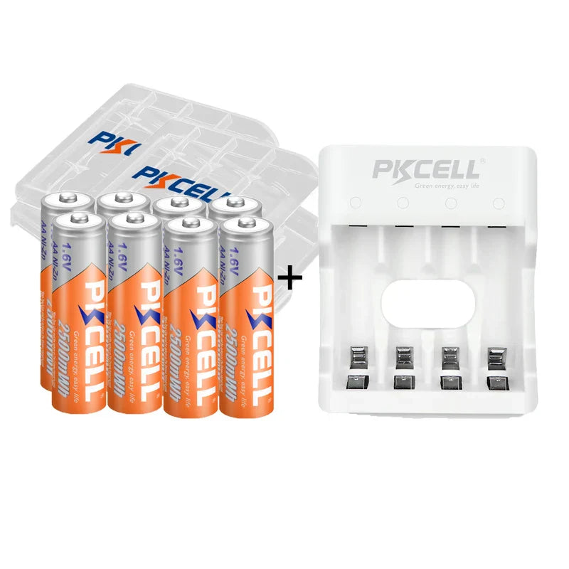 4/8/12PC 1.6V Ni-Zn AA Rechargeable Batteries 2A 2500mWh