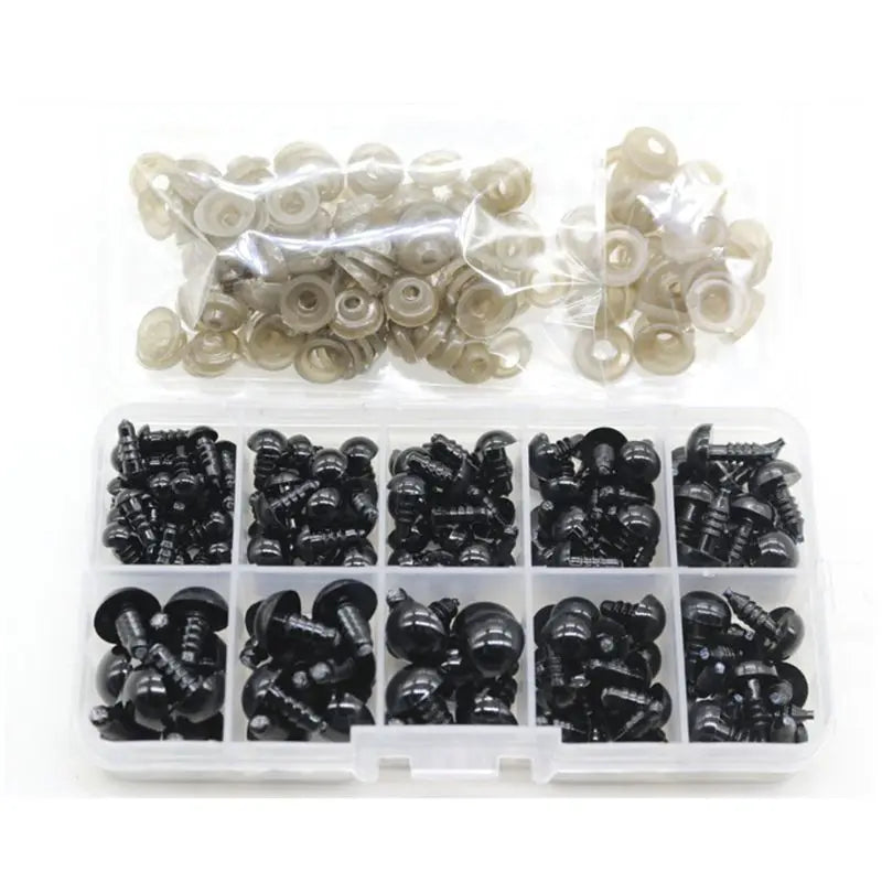 6-12mm Black Safety Screw Eyes for Doll's Crafts