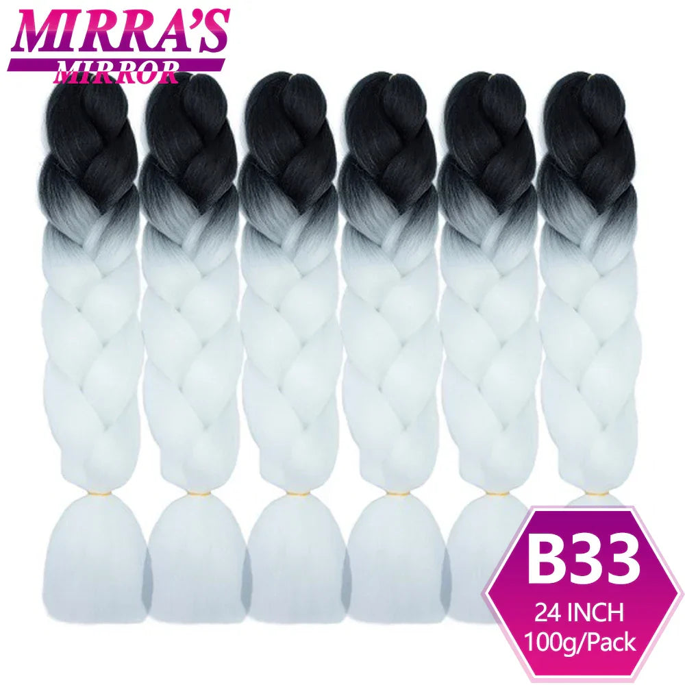 Synthetic Jumbo Braids Hair Omber Braiding Hair Extensions for Women Yaki Texture Black Blue Fake Hair Mirra’s Mirror