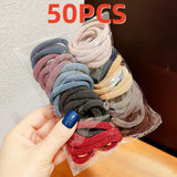 10Pcs Elastic Rubber Band Seamless Gradient Hair Rope