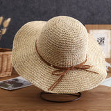 New Simple Foldable Wide Brim Floppy Girls Straw