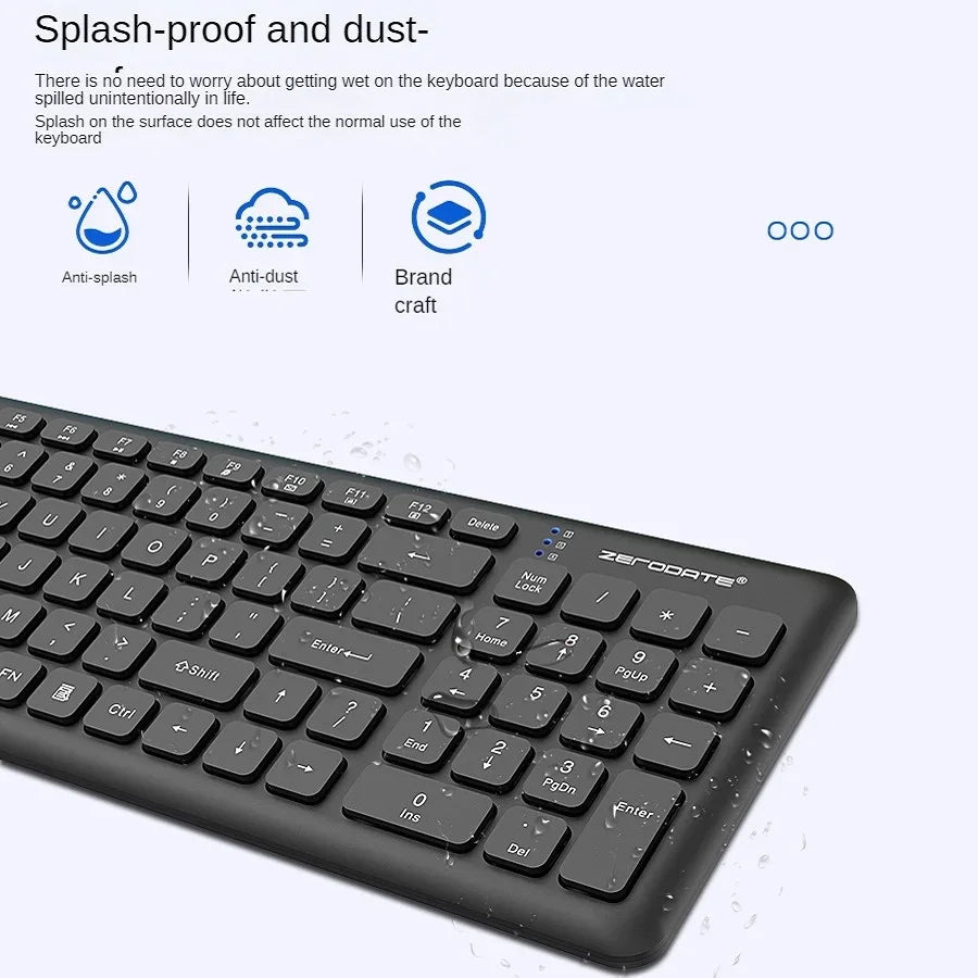 K902 2.4GHZ Wireless Keyboard And Mouse Combo Chocolate