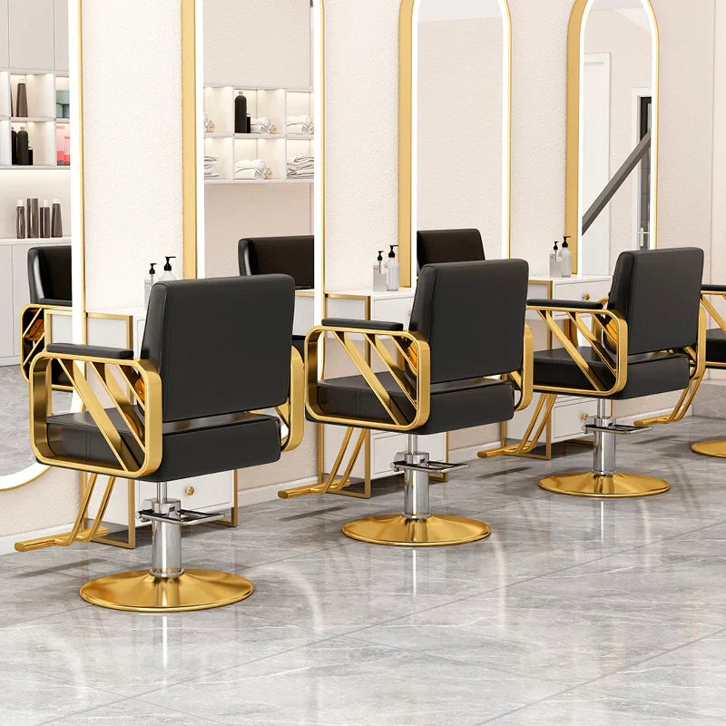 Gold Salon Beauty Barber Chair Luxury Personalized Lifter