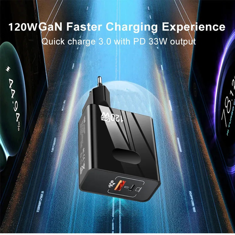 120W GaN Charger PD USB C Charger Fast