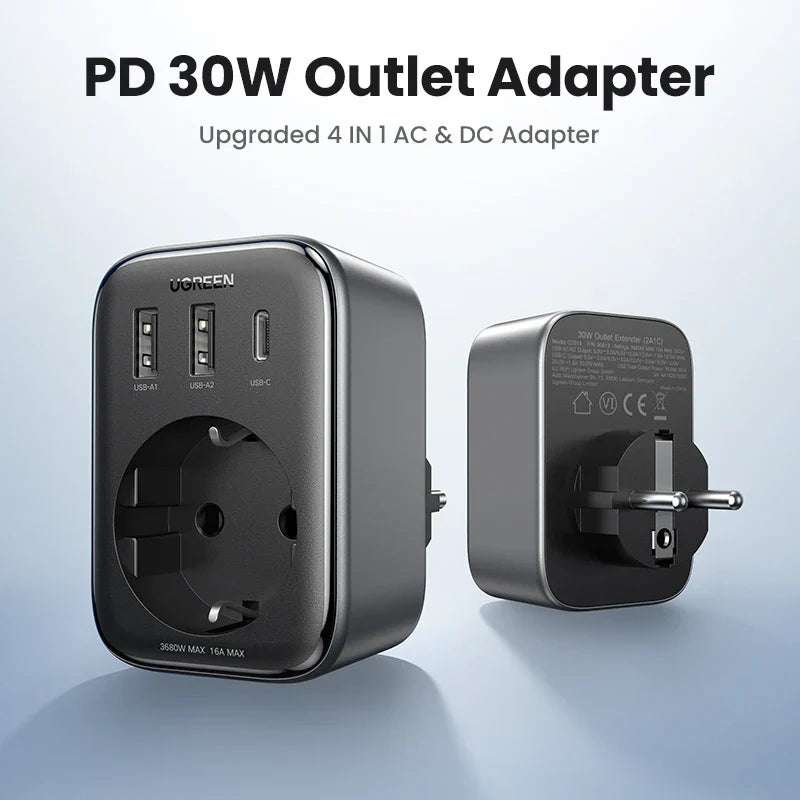 UGREEN 30W GaN PD Charger With AC Outlets