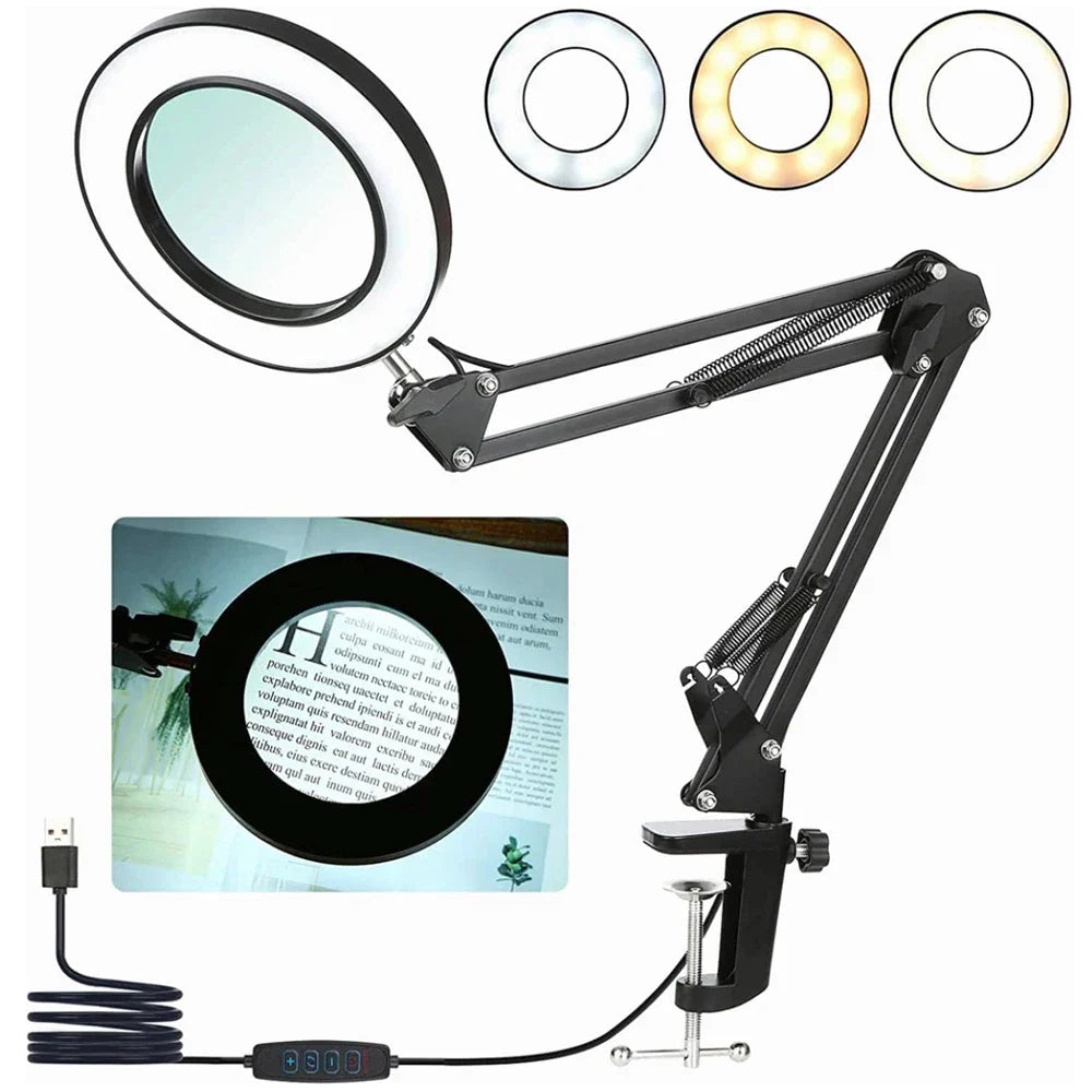 8X LED Magnifying Glass 3 Colour Modes 10