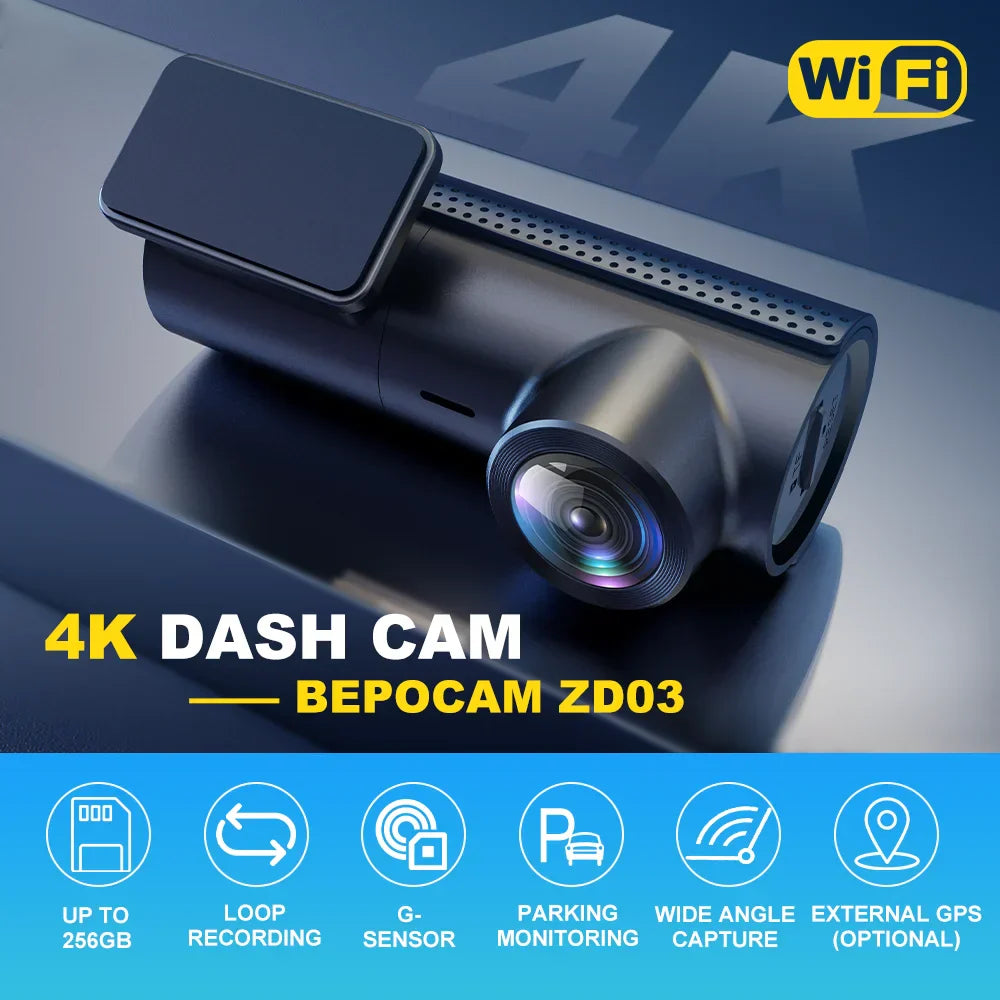 BEPOCAM ZD03 Car DVR WiFi UHD Dash Cam