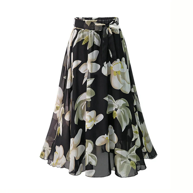 Plus Size Print Floral Skirt Women 2023 Summer