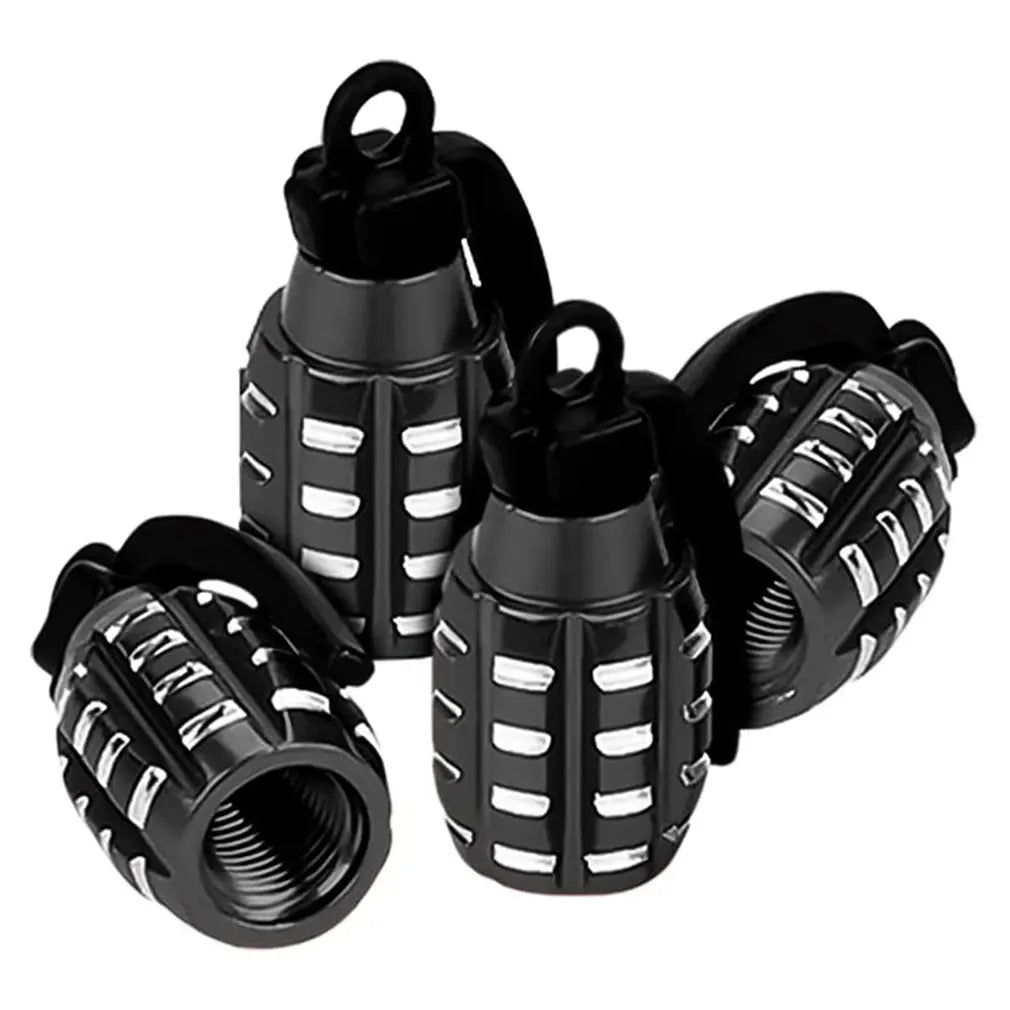4pcs Car Tire Valve Cap Grenade Aluminum Alloy
