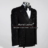 Elegant Wedding Suits For Men Metal Embellished Beading