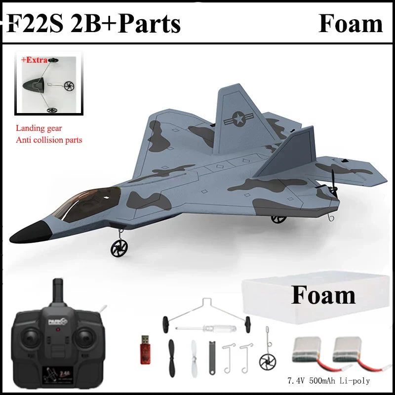 New F22S 2.4G 4CH 3D6G RC Airplane Raptor