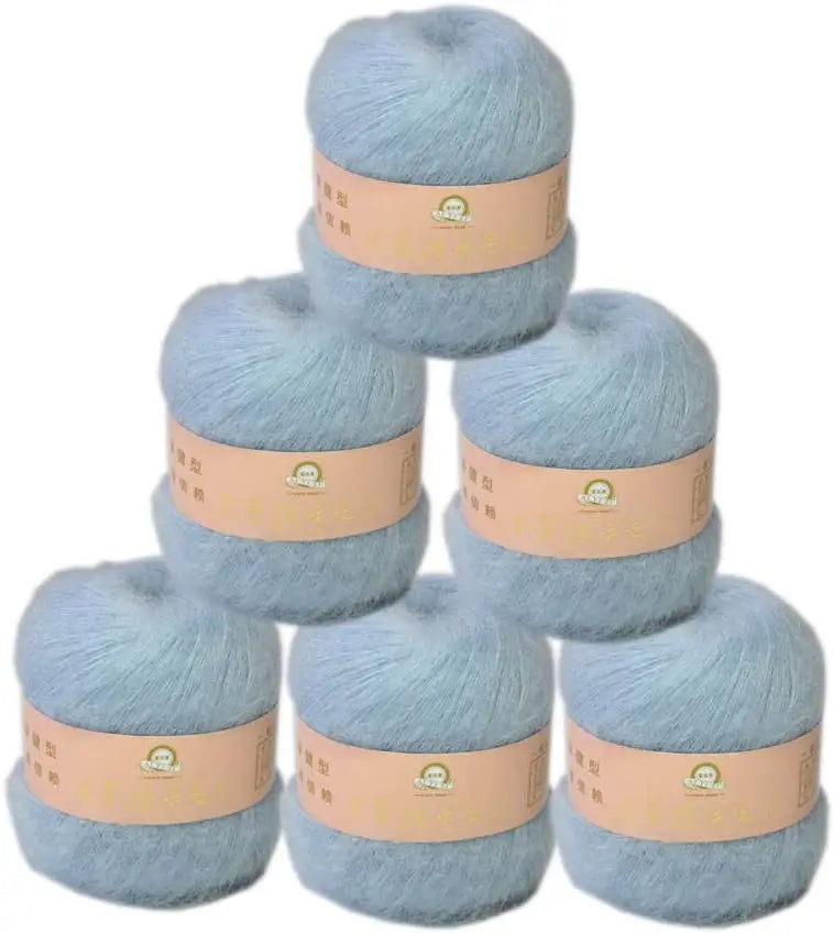 6 Balls Angora Mohair Wool Yarn for Knitting