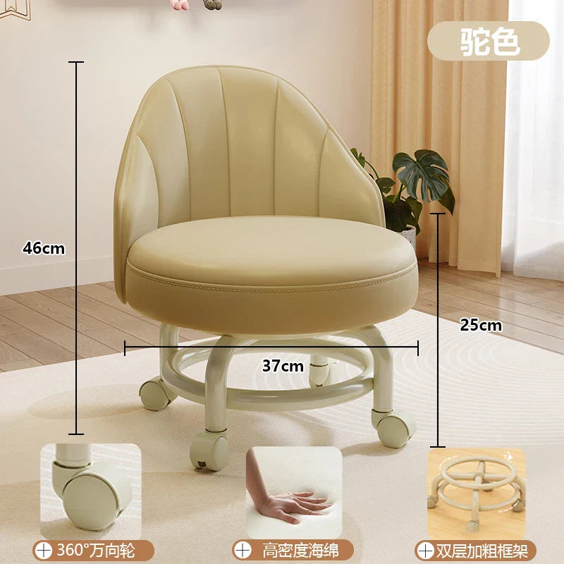 Household stool with wheel pulley low stool door