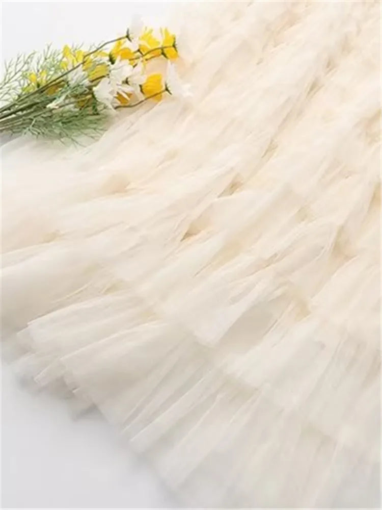 Plus Size Womens Clothing Skirt Elastic Waist Mesh