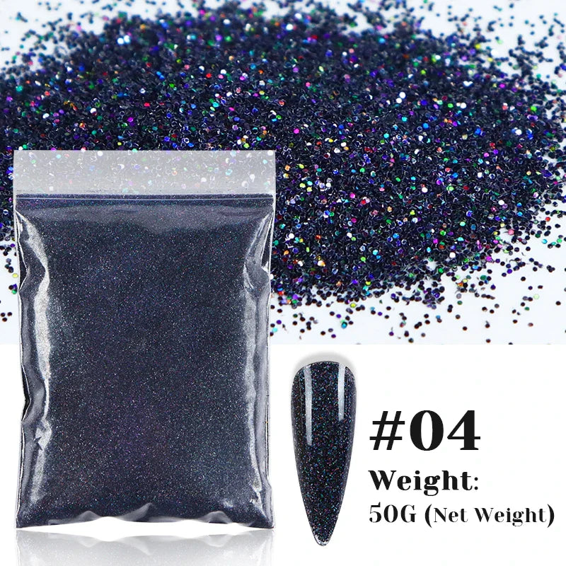 50g Holographic Glitter Powder Resin Art Glitter Laser