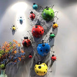 3D Metal Ladybugs Wall Mounted Decor Garden Creative