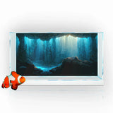 Aquarium Background Sticker, Underwater Cave Stone HD Printing