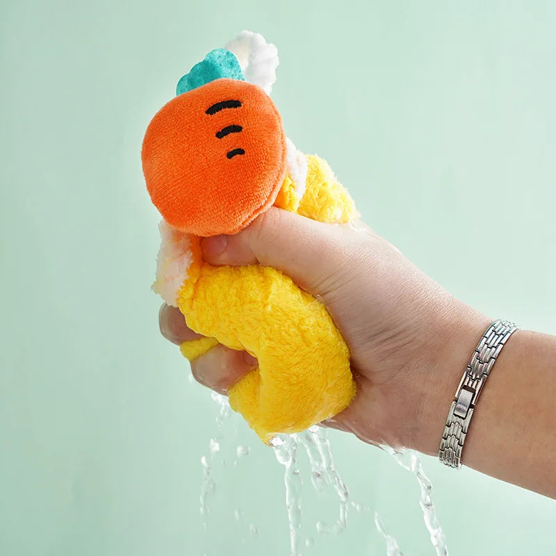Cute Cartoon Hanging Hand Towels Soft Plush Absorbent