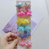 12PCS New Colorful Sequin Heart Star Crown Girls