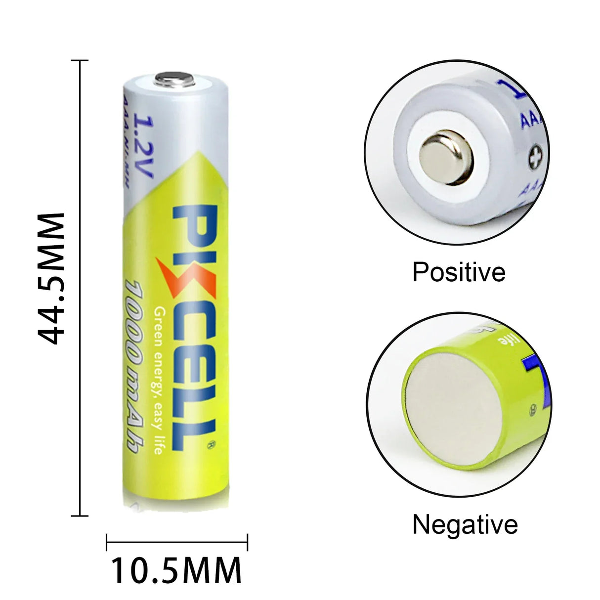 10PCS PKCELL 1.2v NI-MH AAA Battery 3A 1000MAH