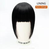 Human Hair Bangs 3 Clips 3D Blunt Cut