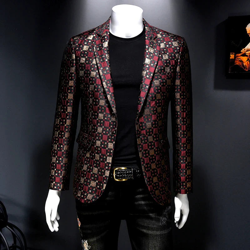 2022 Brand Men Blazer Personality Wild Men's Suit