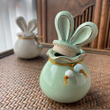 Ceramics Bunny Pet Urn Anforas for Human Ashes