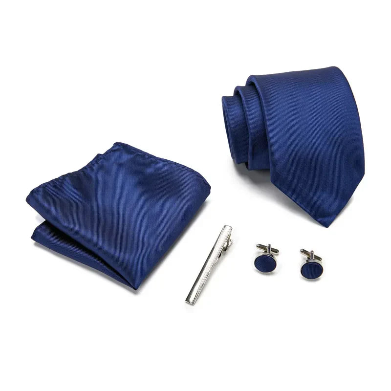 Top Quality Classic Business Ties Hanky Cufflink Clips