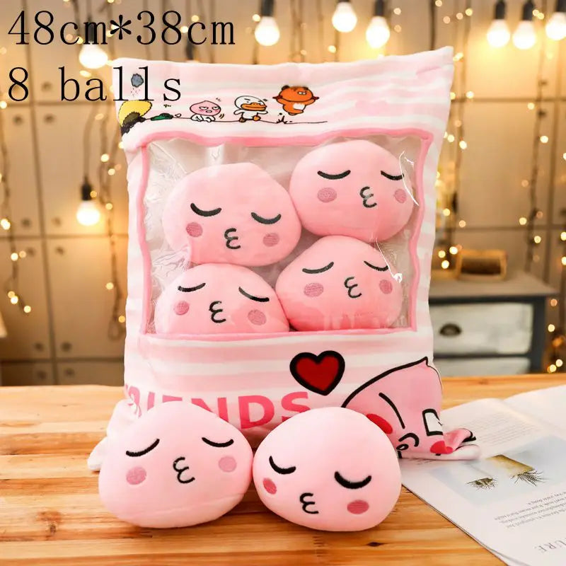 New Kawaii Animal Balls Pudding Candy Bag Pillow