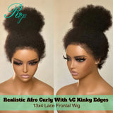 Afro Curly 13x4 Lace Frontal Wig With 4c
