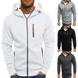 Men's Hoodies Sweatshirts Spring Autumn Casual Solid Zip