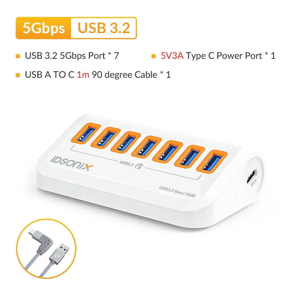 iDsonix USB Splitter USB 3.2 Hub 10Gbps Type