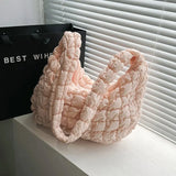 Quilted Padded Crossbody Bag for Women Pleated Bubbles