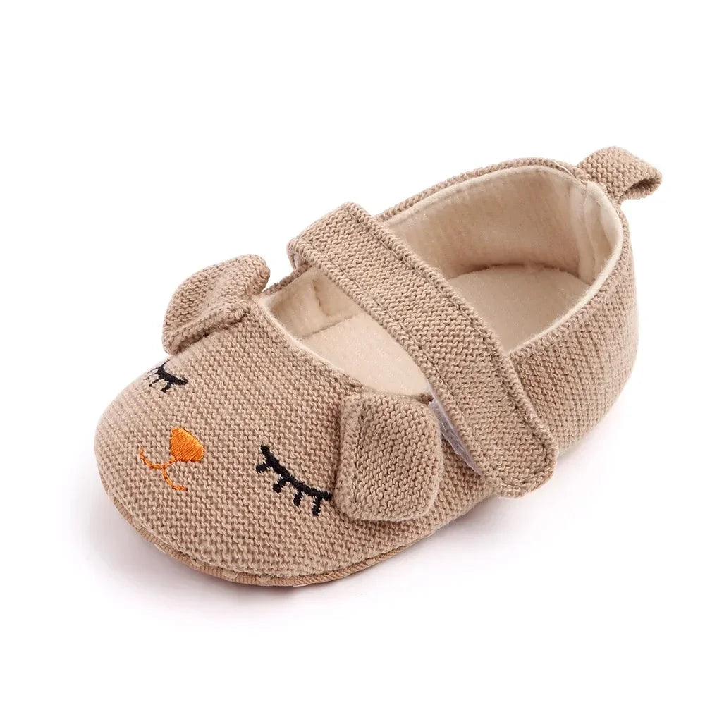 Baby Cute Smile Princess Shoes Solid Colour Knitted