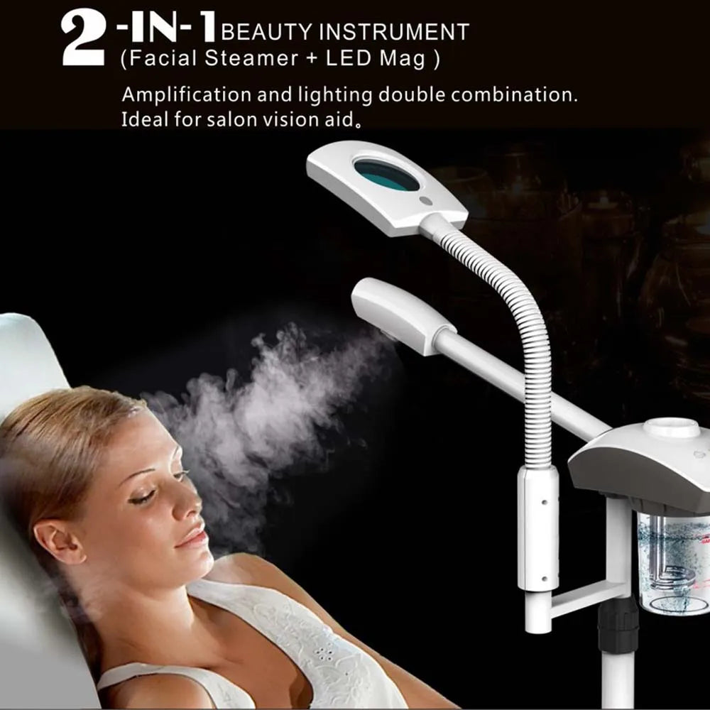 220V Nano Ionic Facial Steamer with 360° Rotatable Sprayer