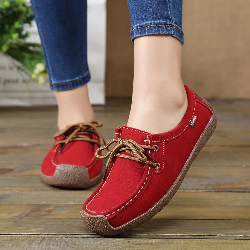 New Arrival Women Casual Shoes 2023 Suede Leather