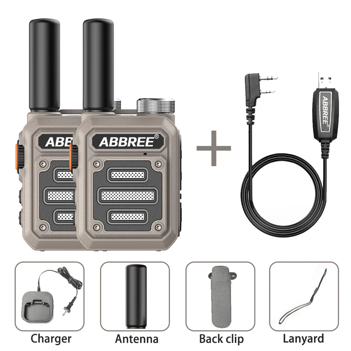 2PCS ABBREE AR-63 Mini Walkie talkie Wireless Copy