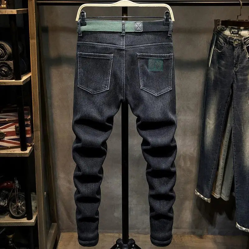 Winter Trousers for Men Skinny Y2k Designer Brushed