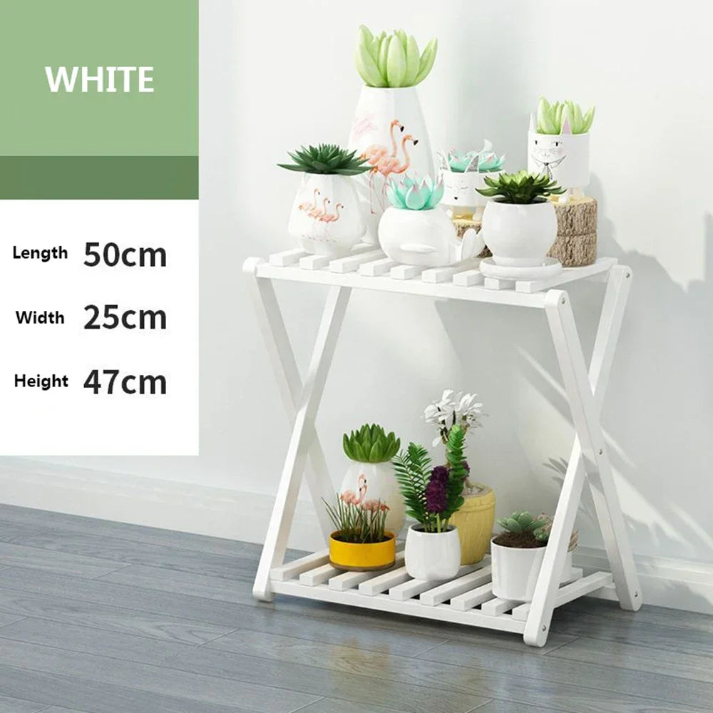 Wooden Multilayer Flowerpot Organizer Flower Holder Balcony Stand