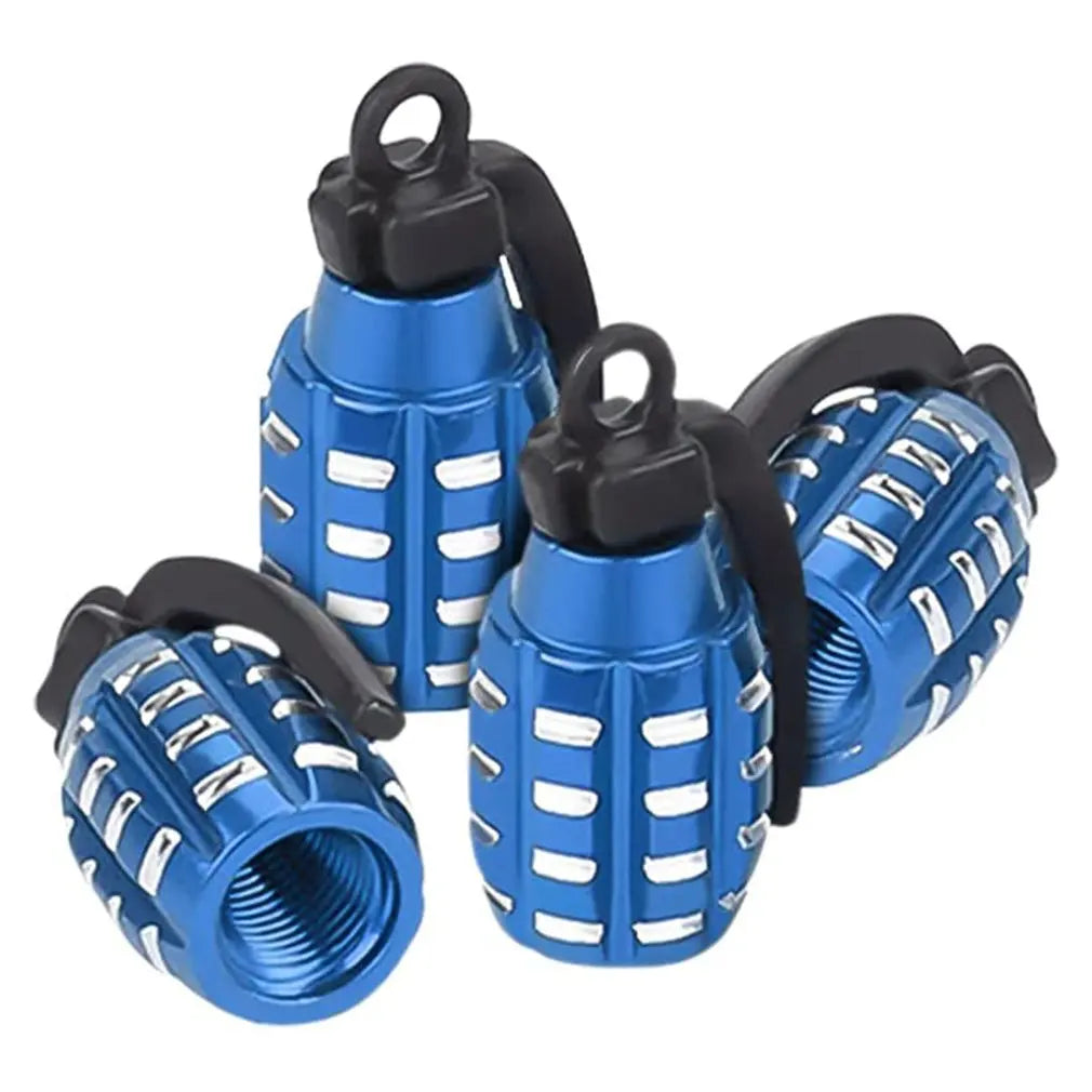 4pcs Car Tire Valve Cap Grenade Aluminum Alloy