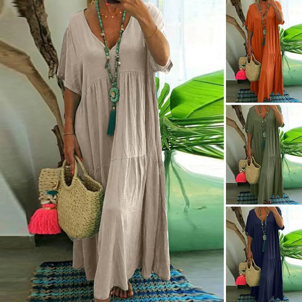 Soft Chic Big Hem Beach Maxi Dress Plus