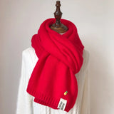 Women Solid Cashmere Scarves Lady Winter Thicken Warm