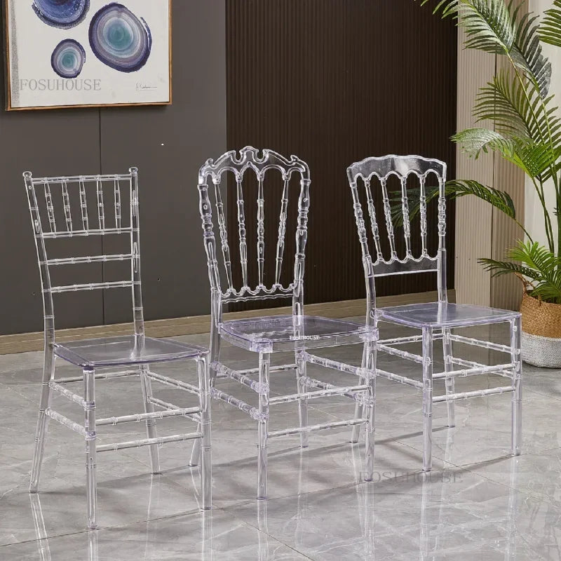 Home Transparent Dining Chair Hotel Crystal Chair Commercial