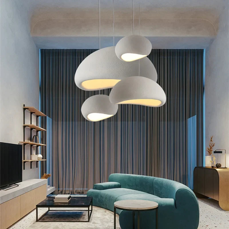 Minimalist Wabi-Sabi LED Chandeliers Light Living Kitchen Island