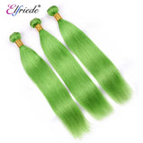 Elfriede #Light Green Straight Colored Hair Bundles with