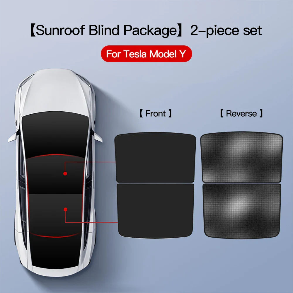 YZ For Tesla Model 3 Y 2021-2023 sun visor for car Upgrade Ice Cloth Buckle Sun Shades Glass Roof Skylight Vehicle