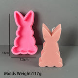 Cute Squatting Rabbit Silicone Mold 3D Animal Candle