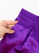 Plus Size 4XL Purple Pants High Elastic Waist