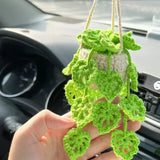 NEW Cute Potted Plants Crochet Car Basket,Hanging Plant