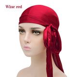 Unisex Silky Satin Durags Bandanas Turban Hat Elastic